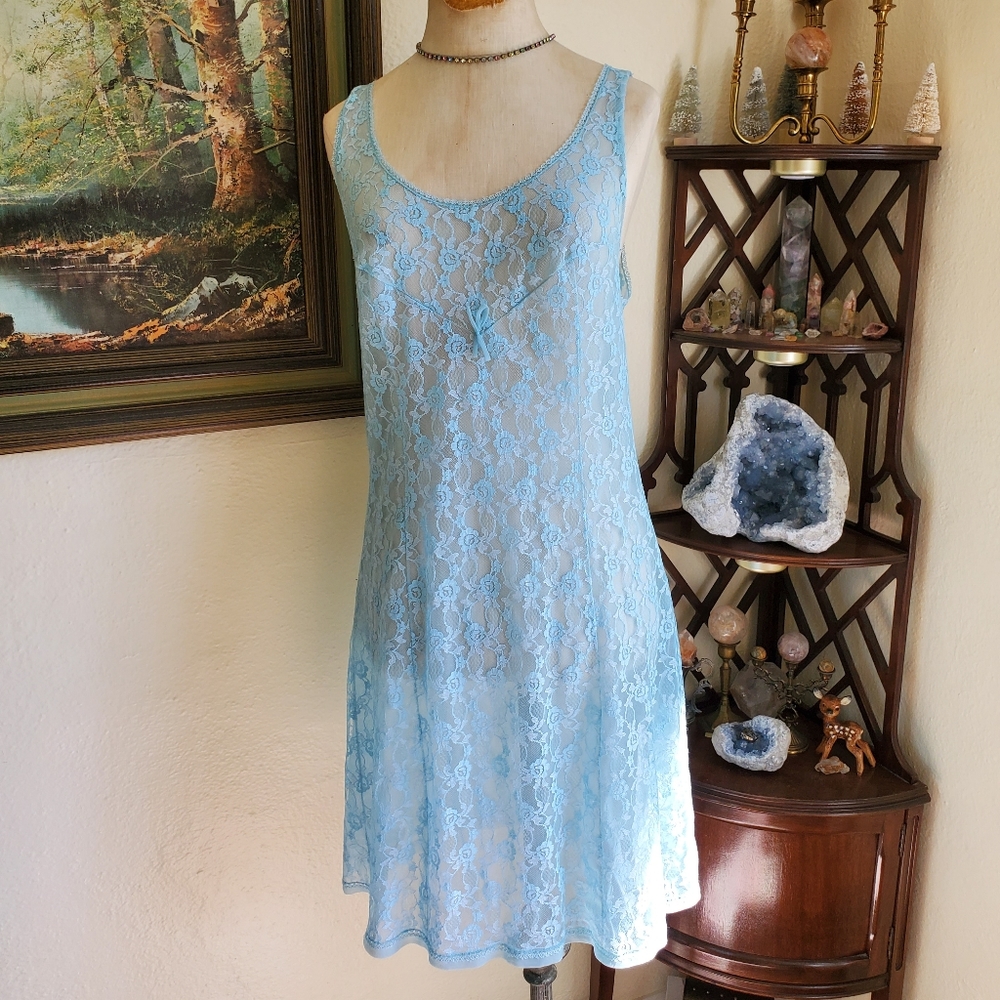 Vintage Lace Nightgown Dress 50s Lingerie